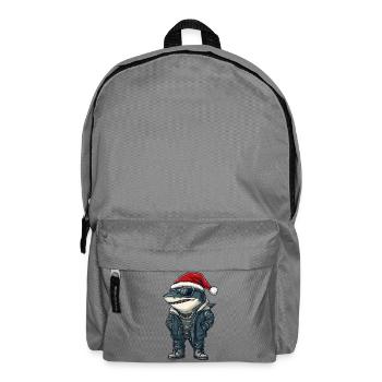 Shark Christmas Winter - Backpack - elephant grey - Front
