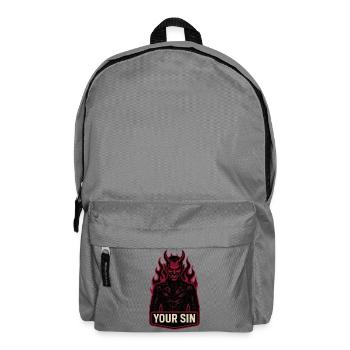 Le Diable Ton Péché, Démon Maléfique, Flammes de l’Enfer - Sac à dos - gris éléphant - Devant