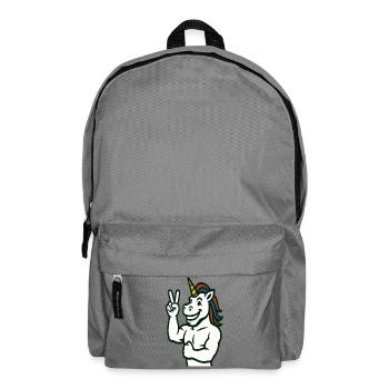 Unicorn Peace Sign Illustration - Backpack - elephant grey - Front