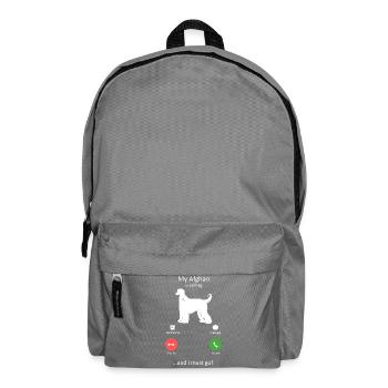 Lustiger Afghanischer Hund ruft und ich muss gehen - Rucksack - Mittelgrau - Vorne