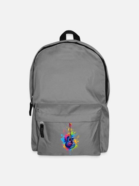 Bunte Gitarre – Musik Graffiti Art - Rucksack - Mittelgrau