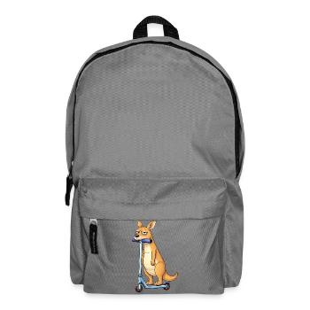 Cute kangaroo on scooter lonely in Australia - Backpack - elephant grey - Front