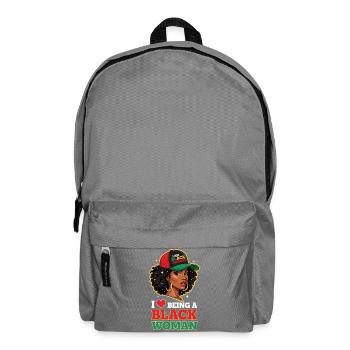 I Am Black History: Black Woman Pride - Backpack - elephant grey - Front