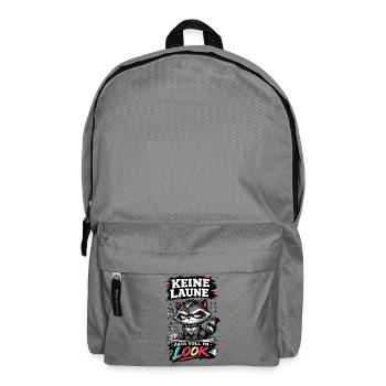 Keine Laune aber voll im Look Waschbär Spruch - Rucksack - Mittelgrau - Vorne