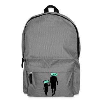 Familie Silhouette Liebe Kinder Eltern Mama Papa - Rucksack - Mittelgrau - Vorne