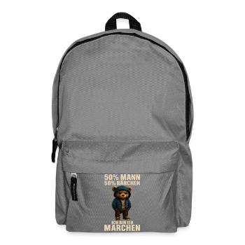 50% Mann 50% Bärchen Geschenk für Partner - Rucksack - Mittelgrau - Vorne