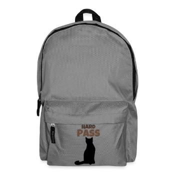 Hard Pass Funny Introvert Funny Black Cat Retro  - Backpack - elephant grey - Front