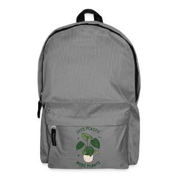 Moins de plastique, plus de plantes - Durabilité écologique - Sac à dos - gris éléphant - Devant