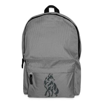 Geometrischer Wolf – Silhouette - Rucksack - Mittelgrau - Vorne