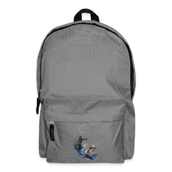 Fischer in Aktion: Aquarelllachs - Rucksack - Mittelgrau - Vorne