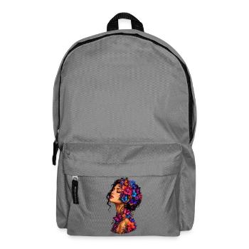Butterfly Blossoms Wreath - Backpack - elephant grey - Front