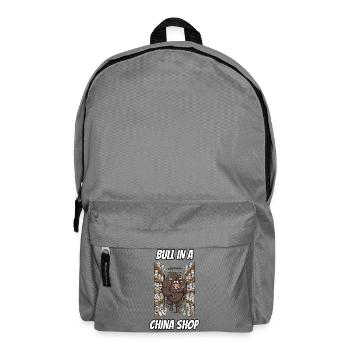 Bulle im Porzellanladen – Witzige wörtliche Idiom-Zeichentrickserie - Rucksack - Mittelgrau - Vorne