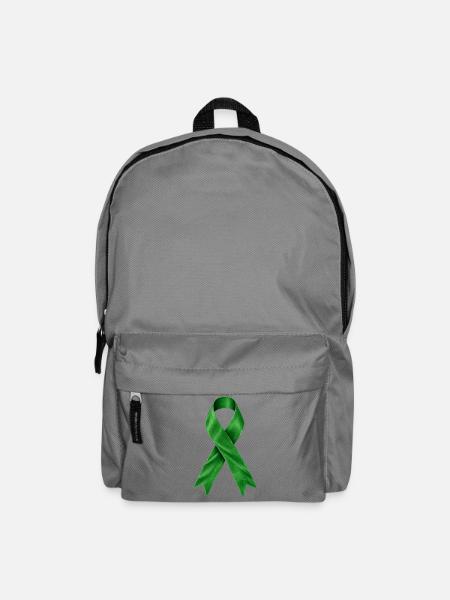 Mental Health Awareness – Dunkelgrüne Schleife - Rucksack - Mittelgrau