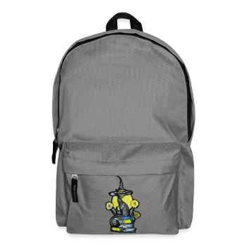 Hexenkatze zwischen Büchern - Rucksack - Mittelgrau - Vorne