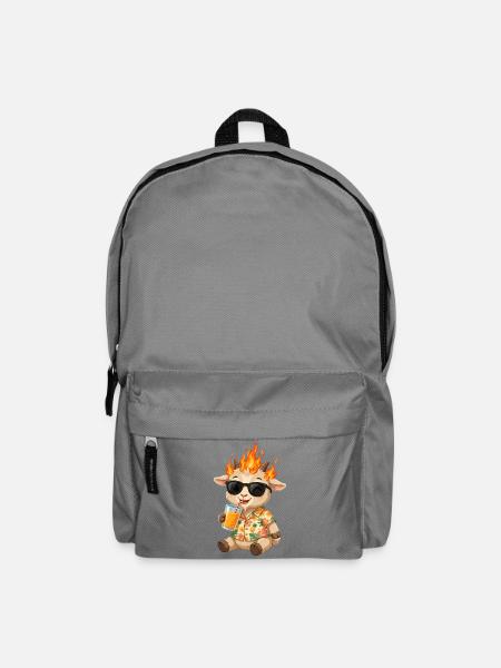 Coole Feuer Ziege Sommer - Ziege mit Sonnenbrille - Rucksack - Mittelgrau