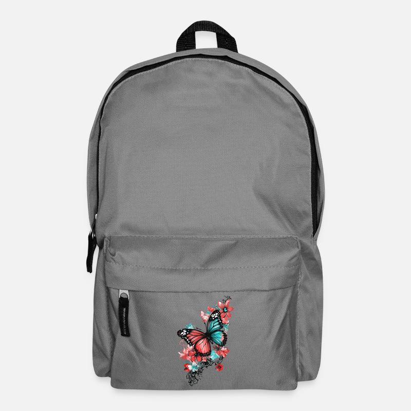 Papillon Fleurs Coloré Coloré Beau Art - Sac à dos - gris éléphant