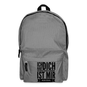 lustige Sprüche IST MIR EGAL Geschenk - Rucksack - Mittelgrau - Vorne