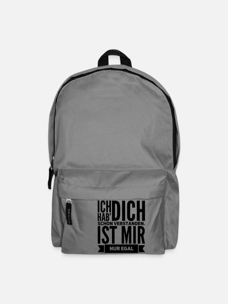 lustige Sprüche IST MIR EGAL Geschenk - Rucksack - Mittelgrau