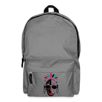 African mask with sunglasses - Backpack - elephant grey - Front