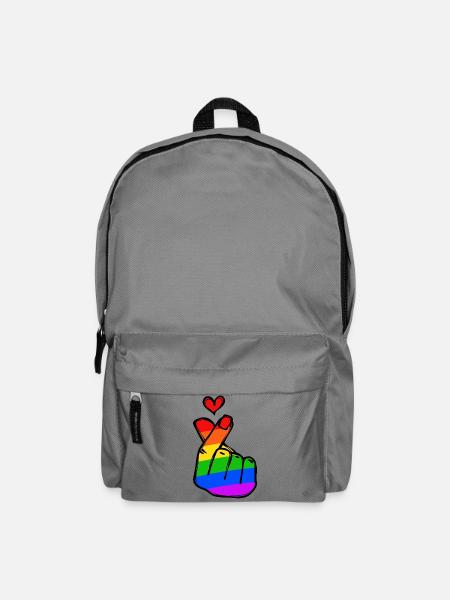 Regenbogen Herz Liebe Frieden Leidenschaft - Rucksack - Mittelgrau