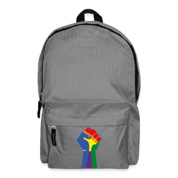 Die erhobene Faust (Regenbogenfarben) - Rucksack - Mittelgrau - Vorne