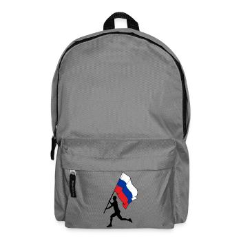 Flag Russia Man Running - Backpack - elephant grey - Front