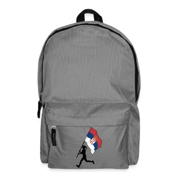 Flagge Serbien Frau läuft - Rucksack - Mittelgrau - Vorne