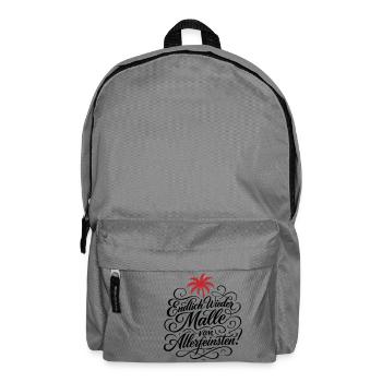 Endlich Malle Spruch Urlaub - Rucksack - Mittelgrau - Vorne