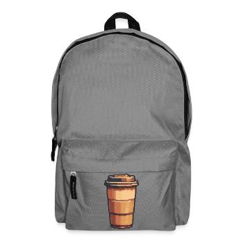 Pixel Coffee Mug Art - Backpack - elephant grey - Front