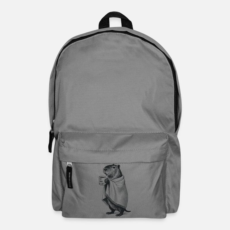 Don't Worry Be Cappy - Fall Winter Capybara - Backpack - elephant grey