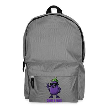 Eggplant - Chill & Grill Cartoon Vegetables - Backpack - elephant grey - Front