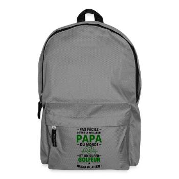 Heart + Golf – Super Dad Golfer - Backpack - elephant grey - Front