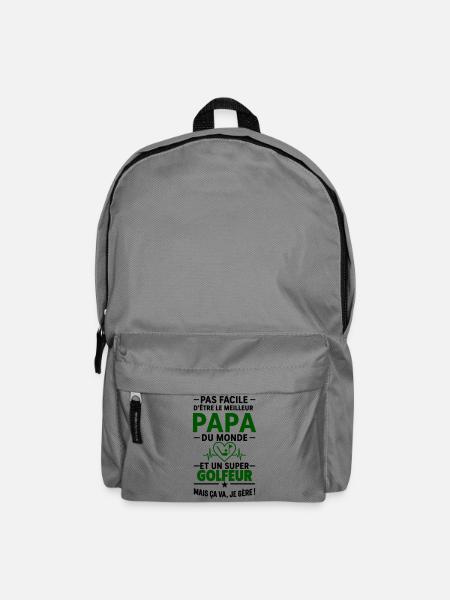 Cœur + Golf – Super Papa Golfeur - Sac à dos - gris éléphant