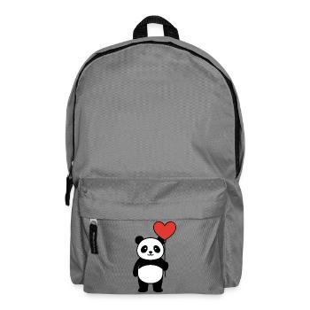 Panda with Heart Balloon - Sweet Love & Valentine's Day - Backpack - elephant grey - Front