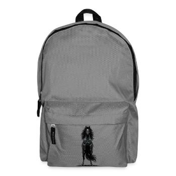 Black Prancing Face Horse Reiterkraft - Rucksack - Mittelgrau - Vorne