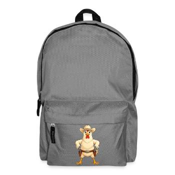 Chicken in Western Pose - Backpack - elephant grey - Front
