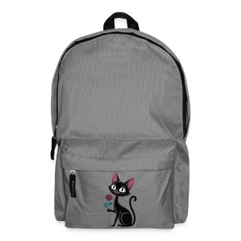 Motif de la rose de chat pour les amateurs de romance - Sac à dos - gris éléphant - Devant