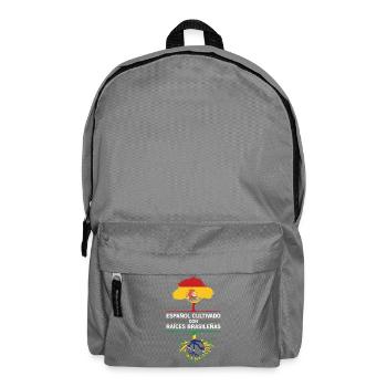 Spanien Brasilien Flaggen Wurzeln Geschenk  - Rucksack - Mittelgrau - Vorne