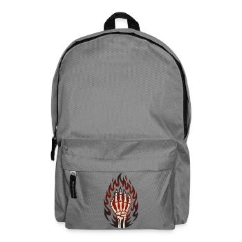 Flaming Skeleton Hand - Backpack - elephant grey - Front