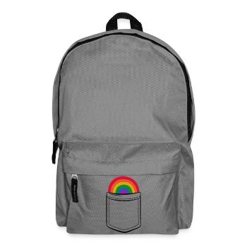 Pride Rainbow in Pocket - Chest Pocket - Backpack - elephant grey - Front