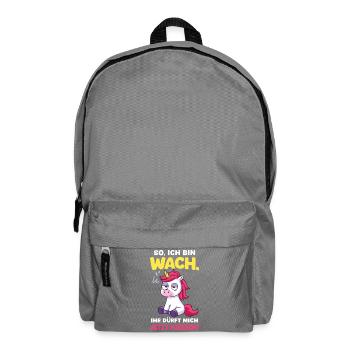 So Bin Wach Einhorn Lustiger Spruch Fabelwesen - Rucksack - Mittelgrau - Vorne