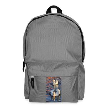 Swans in a play of colours - Backpack - elephant grey - Front
