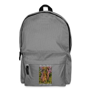 Tropical Neon Plants Leaves - Backpack - elephant grey - Front