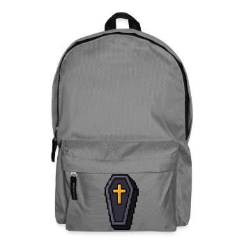 Pixel-Sarg mit goldenem Kreuz - Rucksack - Mittelgrau - Vorne