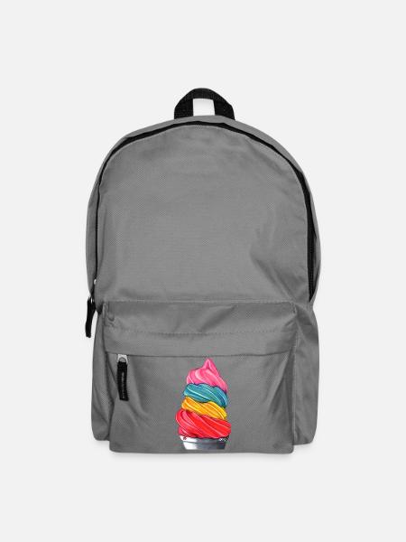 Regenbogen-Eiscremestapel - Rucksack - Mittelgrau