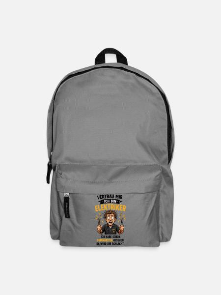 Ich bin Elektriker – Stromschock Humor - Rucksack - Mittelgrau