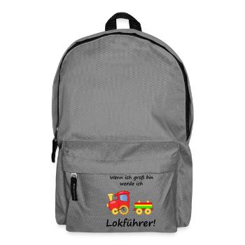 Lokführer Kinder - Rucksack - Mittelgrau - Vorne
