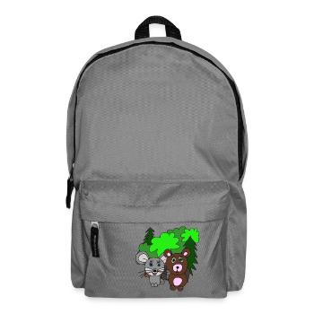 Mouse and bear in the forest. Friends. gift - Backpack - elephant grey - Front