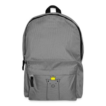 Pig with crown Piglet Piglet Sow Gift - Backpack - elephant grey - Front