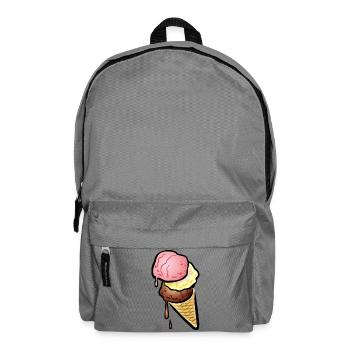 Eistüte mit drei Kugeln Eis - Rucksack - Mittelgrau - Vorne